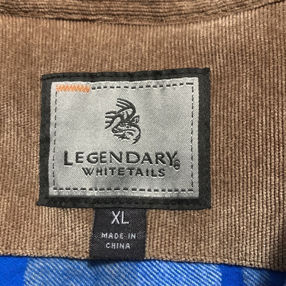3/$28❤️Legendary Whitetails Mens Blue Tan Plaid Shirt Long Sleeve Flannel XL - Picture 7 of 8